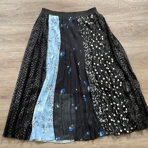 NWT Academia Mixed Media Flowy Midi Skirt - Size 38